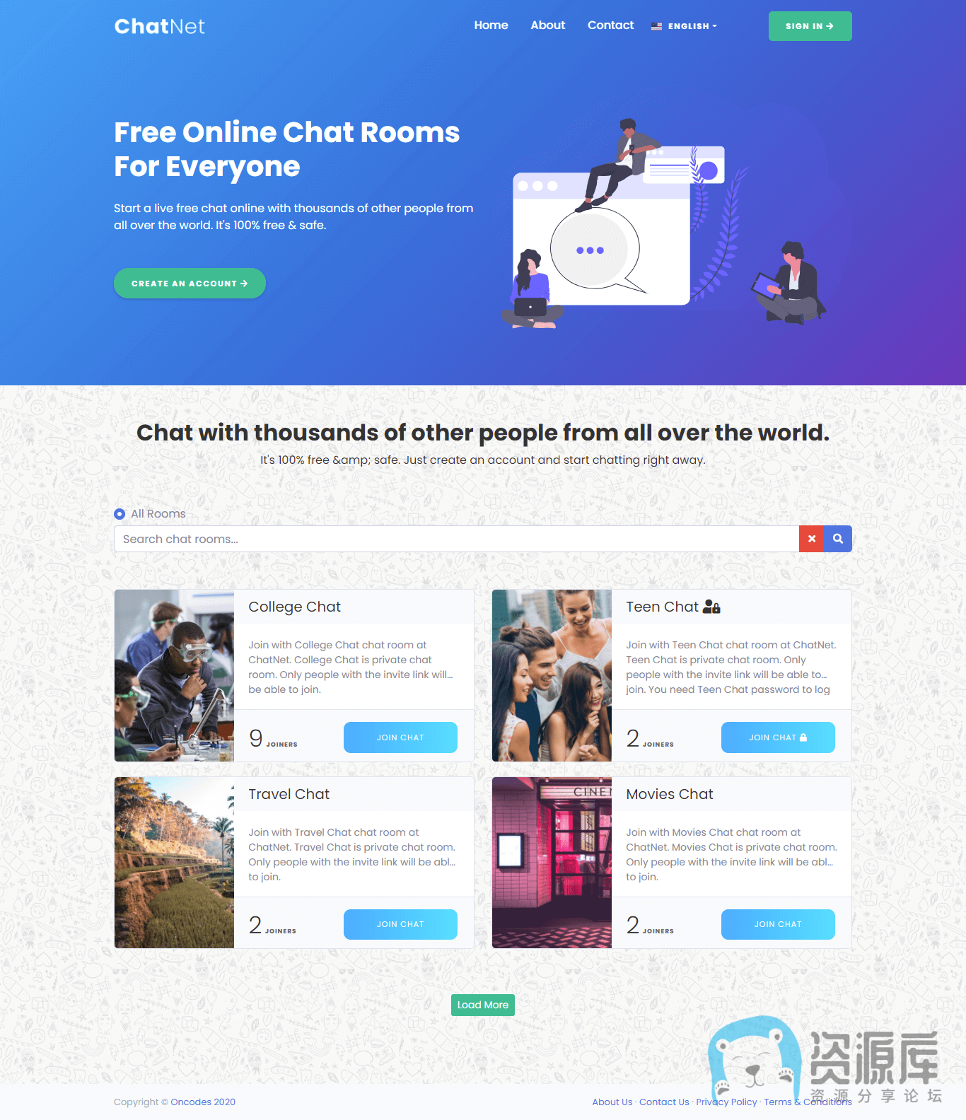 ChatNet -PHP聊天室和私人聊天程序 v1.9-小才子资源