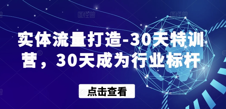 实体流量打造-30天特训营，30天成为行业标杆-小才子资源