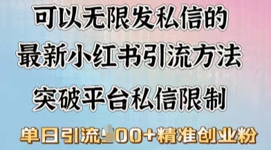 最新“摆烂式”引流打法，小红书私信引流，单天引流100+-小才子资源