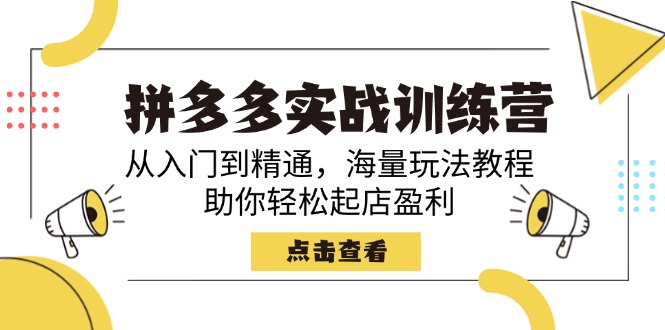 （14392期）拼多多实战训练营，从入门到精通，海量玩法教程，助你轻松起店盈利-小才子资源