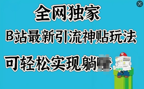 全网独家，B站最新引流神贴玩法，可轻松实现躺Z-小才子资源