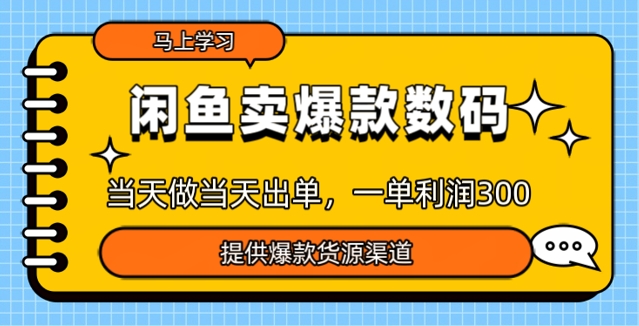 闲鱼卖爆款货源，当天做当天出单，一单利润3张-小才子资源