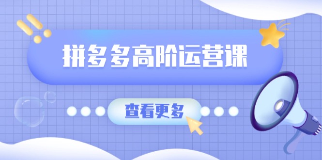 （14327期）拼多多高阶运营课：极致群爆款玩法，轻付费无尽复制，打造单品爆款之路-小才子资源