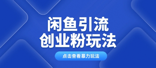 闲鱼引流创业粉0基础及可操作日引流百人保姆级教学-小才子资源
